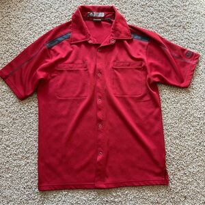 Nike ACG Men’s Vintage y2k 1990s Red Snap Button Down Shirt Gorpcore